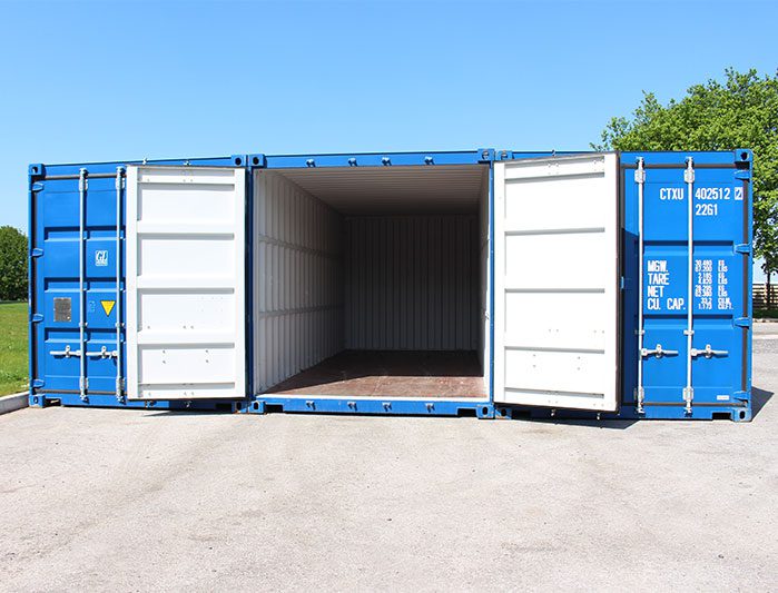 Storage Container for rental with doors open